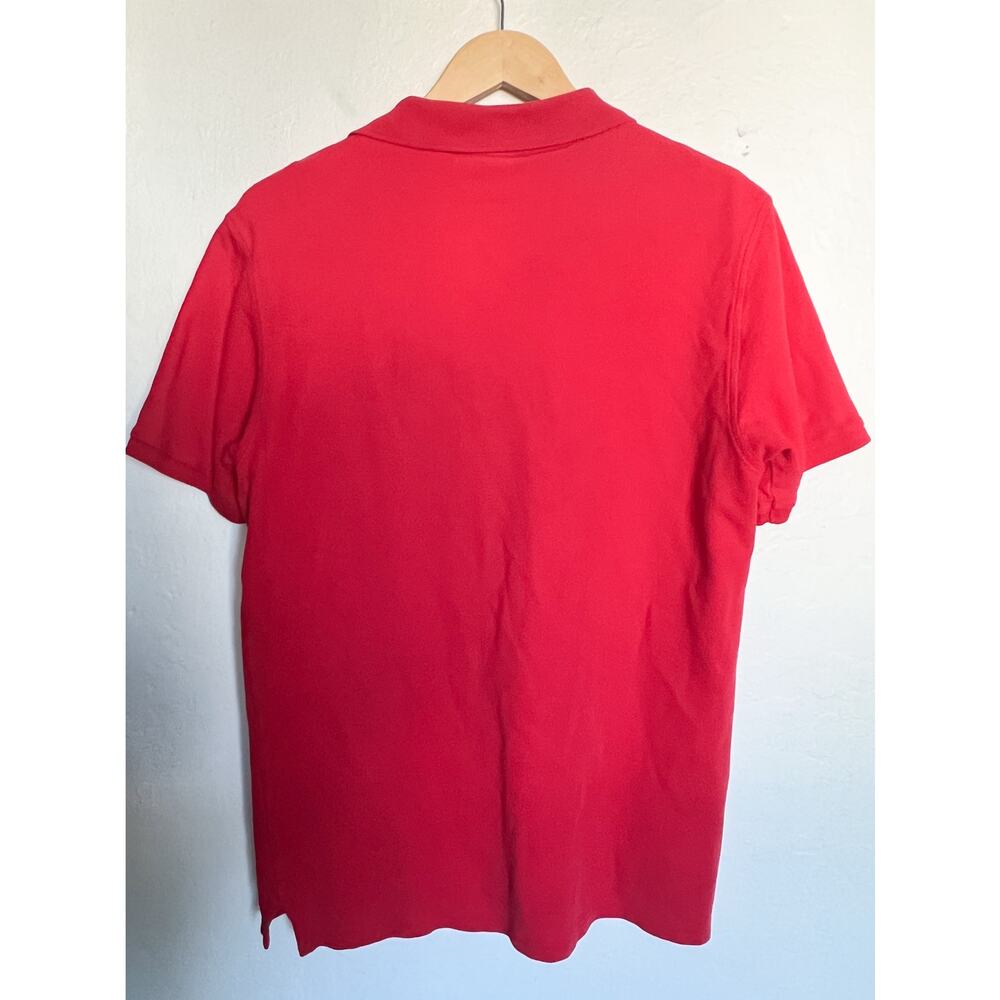 Psycho Bunny Polo Shirt Mens Large Sz 6 Red Pima Cotton Embroidered Skull Logo - Picture 4 of 7